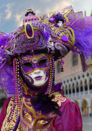 Maske beim Karneval in Venedig, Zentrum von Europa