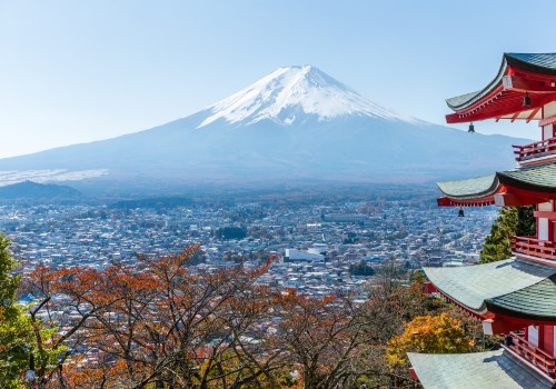 Blick auf den Mount Fuji - F im Japan-ABC